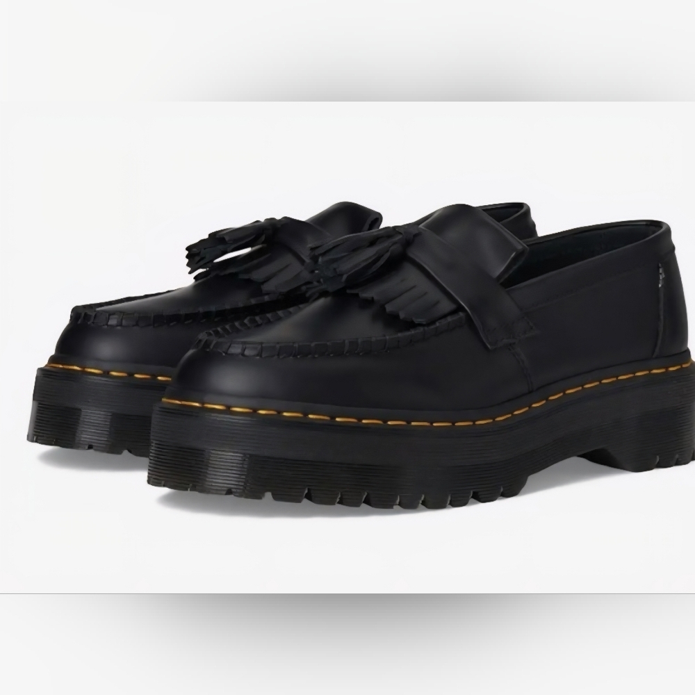 Dr. Martens Black Leather Platform Loafers - Picture 2 of 11